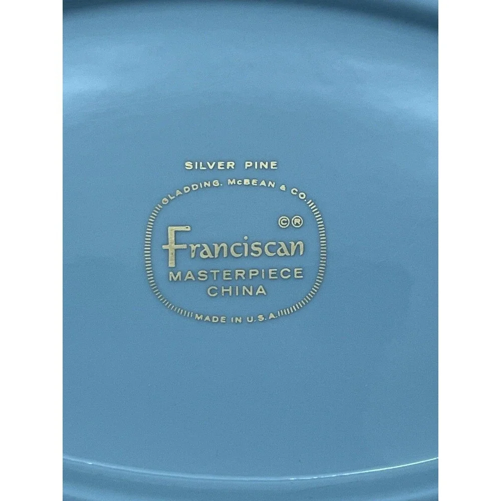 Franciscan SILVER PINE 9” Oval Vegetable Serving Bowl MCM Vintage Atomic